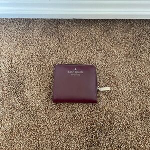 Kate Spade Burgundy Bifold Wallet with Coin Purse